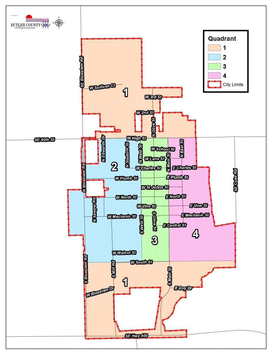 Quadrant Map City of Leon Kansas